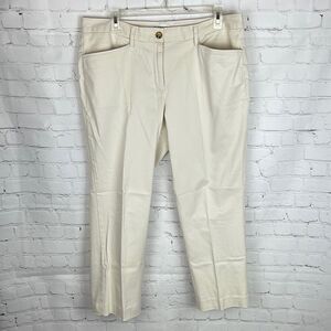 Lands’ End Midrise Straight Leg Khaki Cropped Pants Size 12